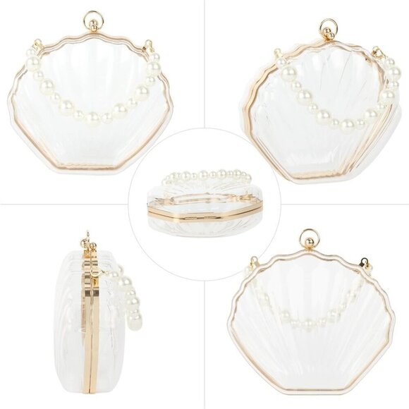 Women Seashell Clutch Acrylic Crossbody Evening Bag Top-Handle Gift main image 5